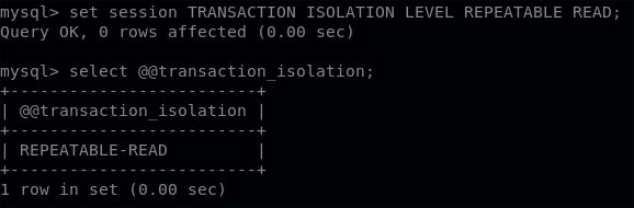 set transaction REPEATABLE READ